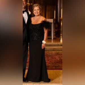 Mori Lee Gown with the most stunning feathers!